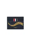 Thom Browne Snake-embroidered Cardholder In Black
