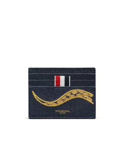THOM BROWNE SNAKE-EMBROIDERED CARDHOLDER
