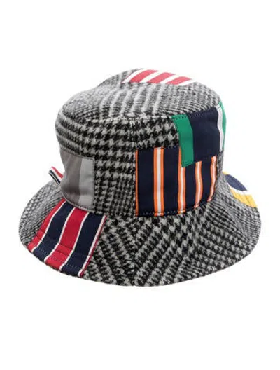 Pre-owned Thom Browne Pattern Print Wool Bucket Hat In Grey