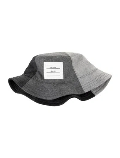 Pre-owned Thom Browne Patterned Bucket Hat In Grey