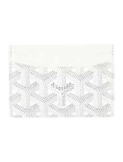 Pre-owned Thom Browne Patterned Card Holder In White