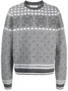 THOM BROWNE PATTERNED INTARSIA-KNIT WOOL SWEATER