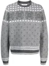 Thom Browne Pattern Knitted Sweater In Grey