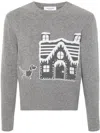 Thom Browne Patterned-jacquard Wool Jumper In Grey