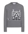 Thom Browne Patterned-jacquard Wool Jumper In Light Gray