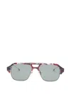 Thom Browne Patterned Pilot-frame Sunglasses In Brown