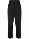 Thom Browne Pearl-detailing Tailored Wool Trousers In Black
