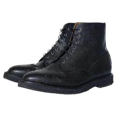 Pre-owned Thom Browne , Pebble Gain Wingtip Boots In Black