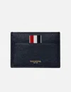 Thom Browne Pebble Grain 4-bar Single Card Holder In Blue