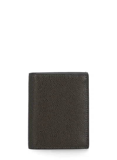 Thom Browne Pebble Grain Card Holder In Black