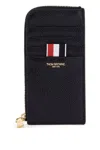Thom Browne Pebble Grain Leather Cardholder In Black