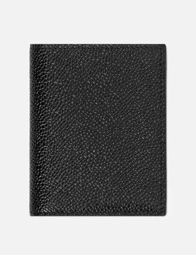 Thom Browne Pebble Grain Leather Double Cardholder In Black