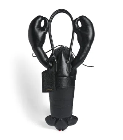 Thom Browne Pebble Grain Leather Lobster Bag In Black