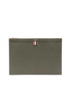 Thom Browne Pebble Grain Medium Document Holder In Green