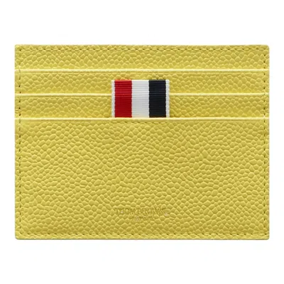 Thom Browne Pebble Grain Note Compartment Card Holder Men In Gold