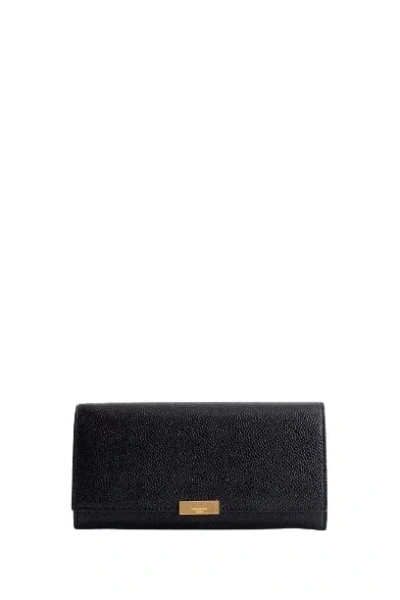 Thom Browne Pebble Grain Pave Wallet In Black
