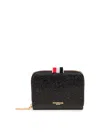 Thom Browne Pebble Grain Zip Around Wallet In Black