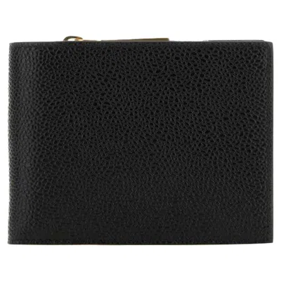 Thom Browne Pebble Grain Zipper Coin Pocket Wallet In Black