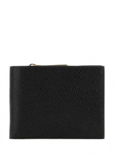 Thom Browne Pebble Grain Zipper Coin Pocket Wallet In Black