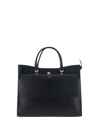 Thom Browne Pebble Large Duet Tote Bag In Black