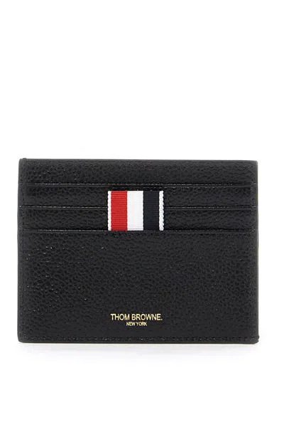 Thom Browne Pebble Leather Card Holder In Black