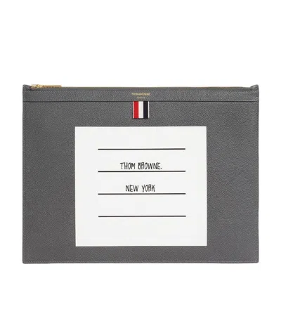 Thom Browne Pebbled Document Case In White