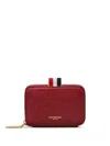 Thom Browne Pebbled-grain Zip-around Card Holder In Red