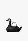 Thom Browne Pebbled Leather Goose Handbag In Black