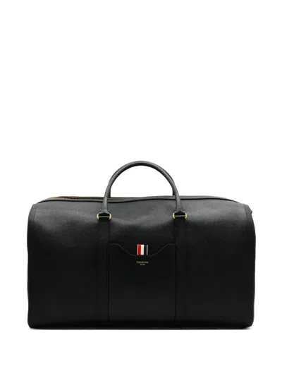 Thom Browne Pebbled Leather Tote Bag In Black