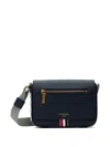 Thom Browne Pebbled Rwb Stripe Shoulder Bag In Blue