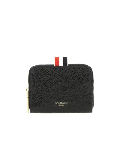 Thom Browne Pebbled Slim Short Purse In Black