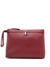 Thom Browne Pebbled-texture Wash Bag In Red