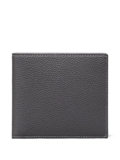Thom Browne Pebble-grain Bifold Wallet In Blue