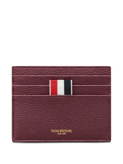 Thom Browne Pebble-grain Card Holder In Red