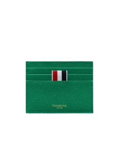 Thom Browne Pebble-leather Cardholder In Green