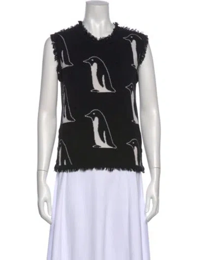 Pre-owned Thom Browne Penguin Cashmere Sweater In Black