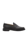 Thom Browne Black Slip-on Loafers With Loop Detail