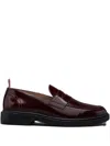 Thom Browne Penny Leather Loafers In Burgundy