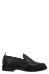 Thom Browne Black Slip-on Loafers With Loop Detail