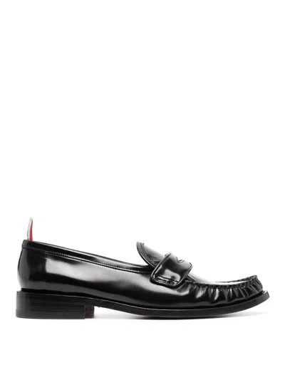 Thom Browne Penny-slot Leather Loafers In Black