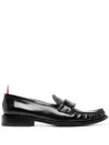 Thom Browne Varsity Patent-leather Penny Loafers In Black