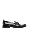 Thom Browne Varsity Patent-leather Penny Loafers In Black