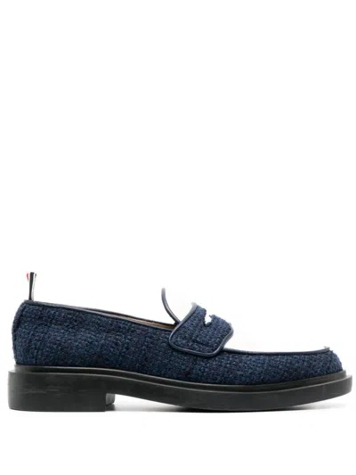 THOM BROWNE PENNY-SLOT TWEED LOAFERS