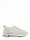 Thom Browne Perforated Calfskin Sneakers With Transparent Sole In Neutral