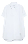 Thom Browne Peter Pan Collar Cotton Button-up Shirt In White