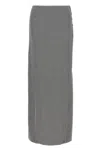 Thom Browne Pied De Poule Long Skirt In Gray