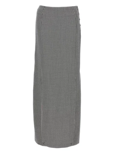THOM BROWNE THOM BROWNE PIED DE POULE LONG SKIRT
