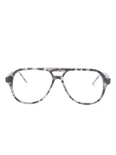 Thom Browne Pilot-frame Glasses In Gray