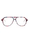 Thom Browne Pilot-frame Glasses In 红色