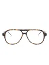Thom Browne Pilot-frame Glasses In 褐色